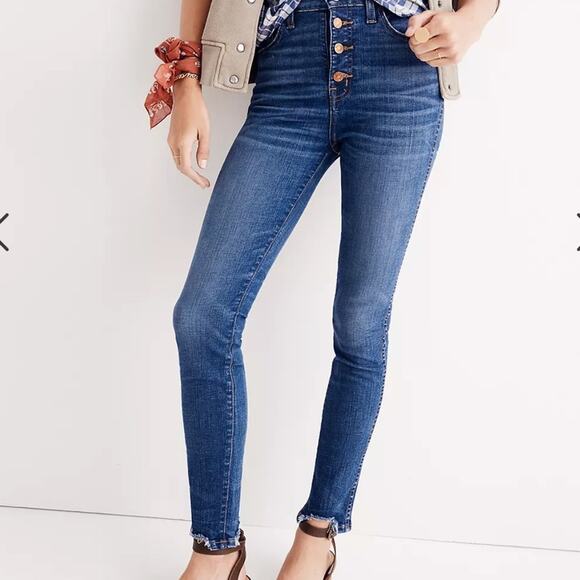 Madewell 10in High-Rise Skinny Chewed Hem Denim Jeans Size 25 - Picture 16 of 16